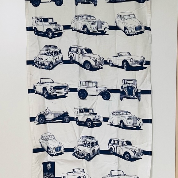 Countryside Arts Other - TEA TOWEL CARS NWT British Motor Centre tea towel Vintage English MINI C…